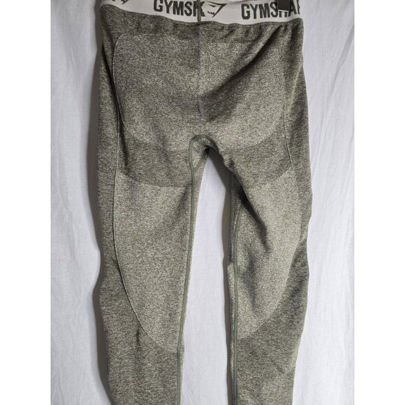 Gymshark Flex Mid Rise Waist Spellout Leggings Green Size Medium - Picture 7 of 7